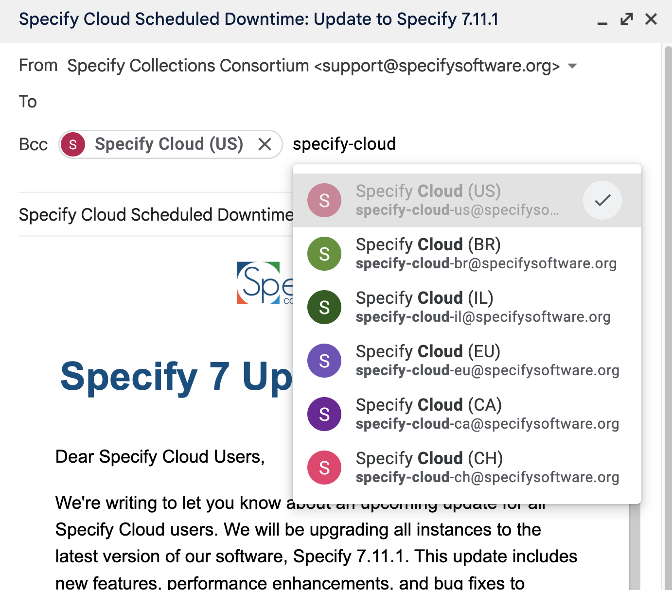 Select Specify Cloud regions